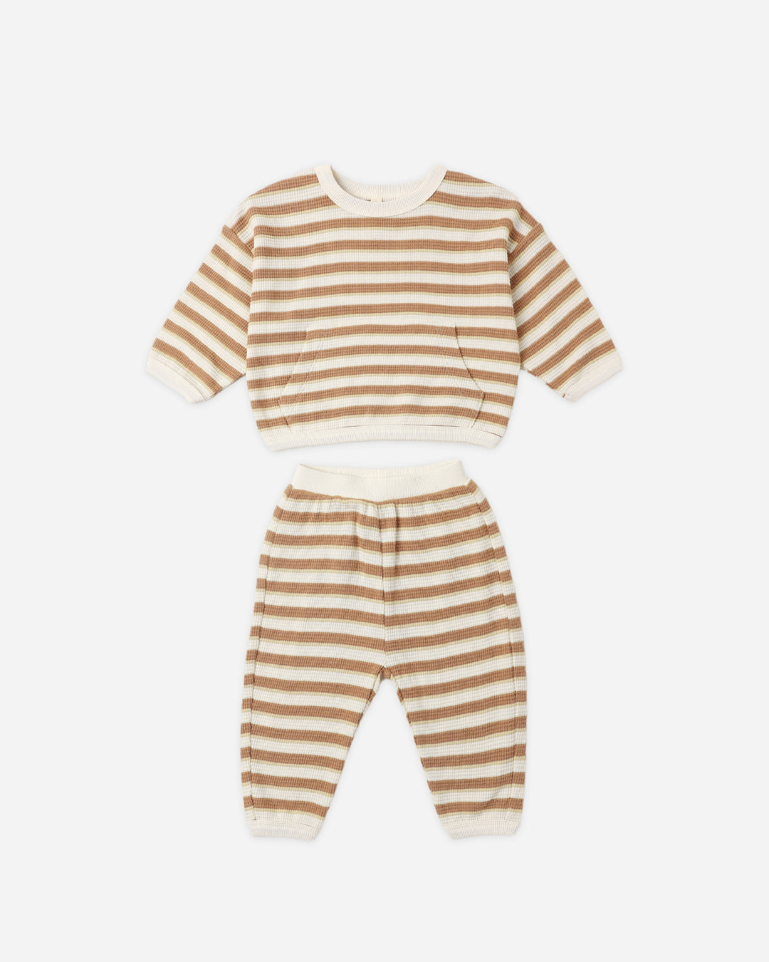 waffle slouch set || spice stripe
