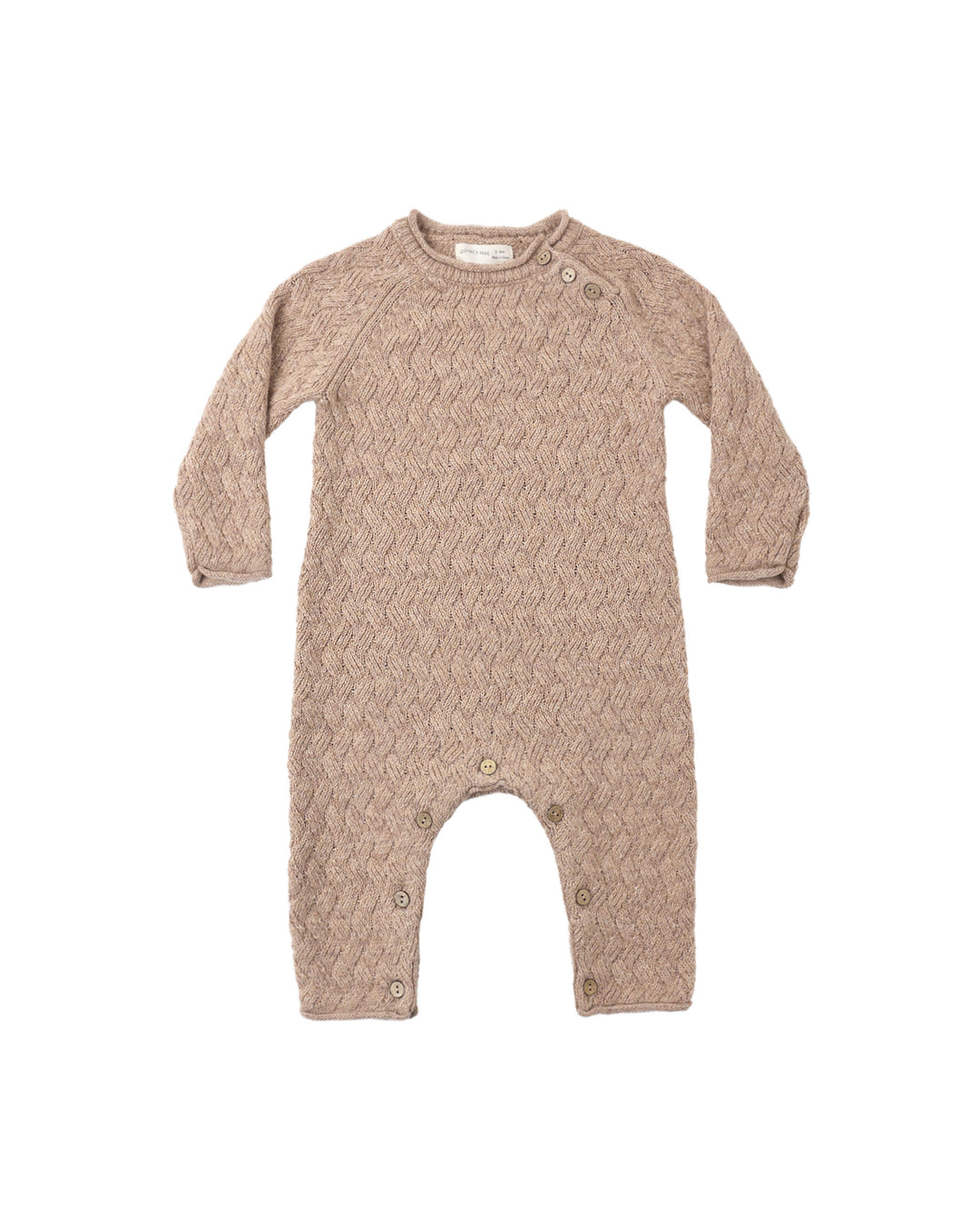 COZY HEATHER KNIT JUMPSUIT || HEATHERED ALMOND