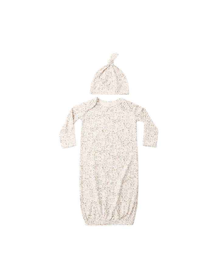 BAMBOO BABY GOWN + HAT SET || BLOOM
