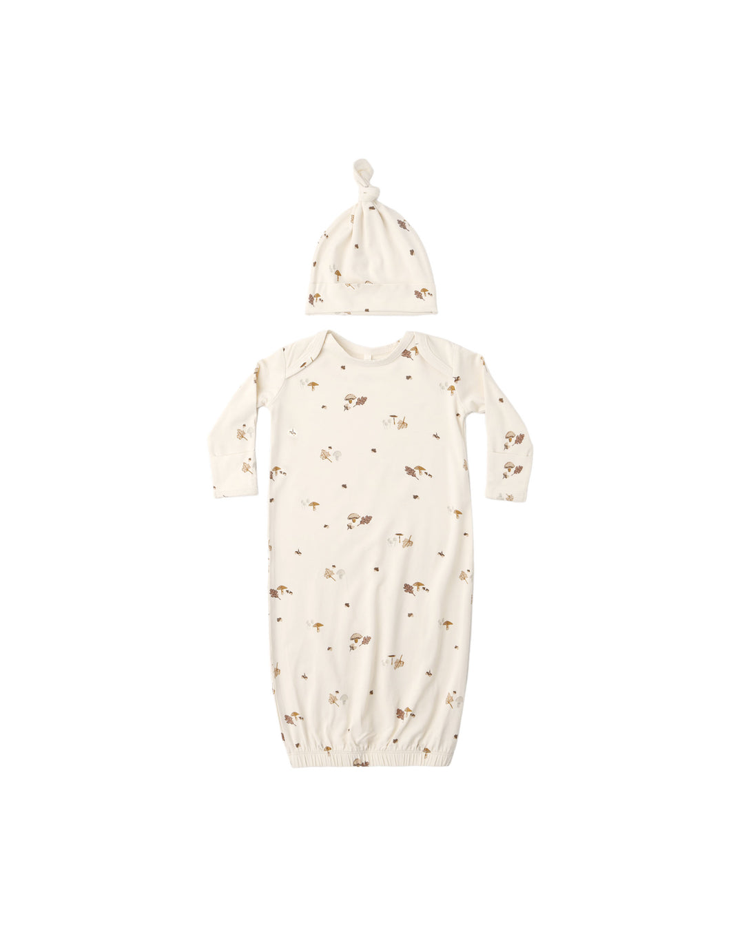 BAMBOO BABY GOWN + HAT SET || WOODLAND