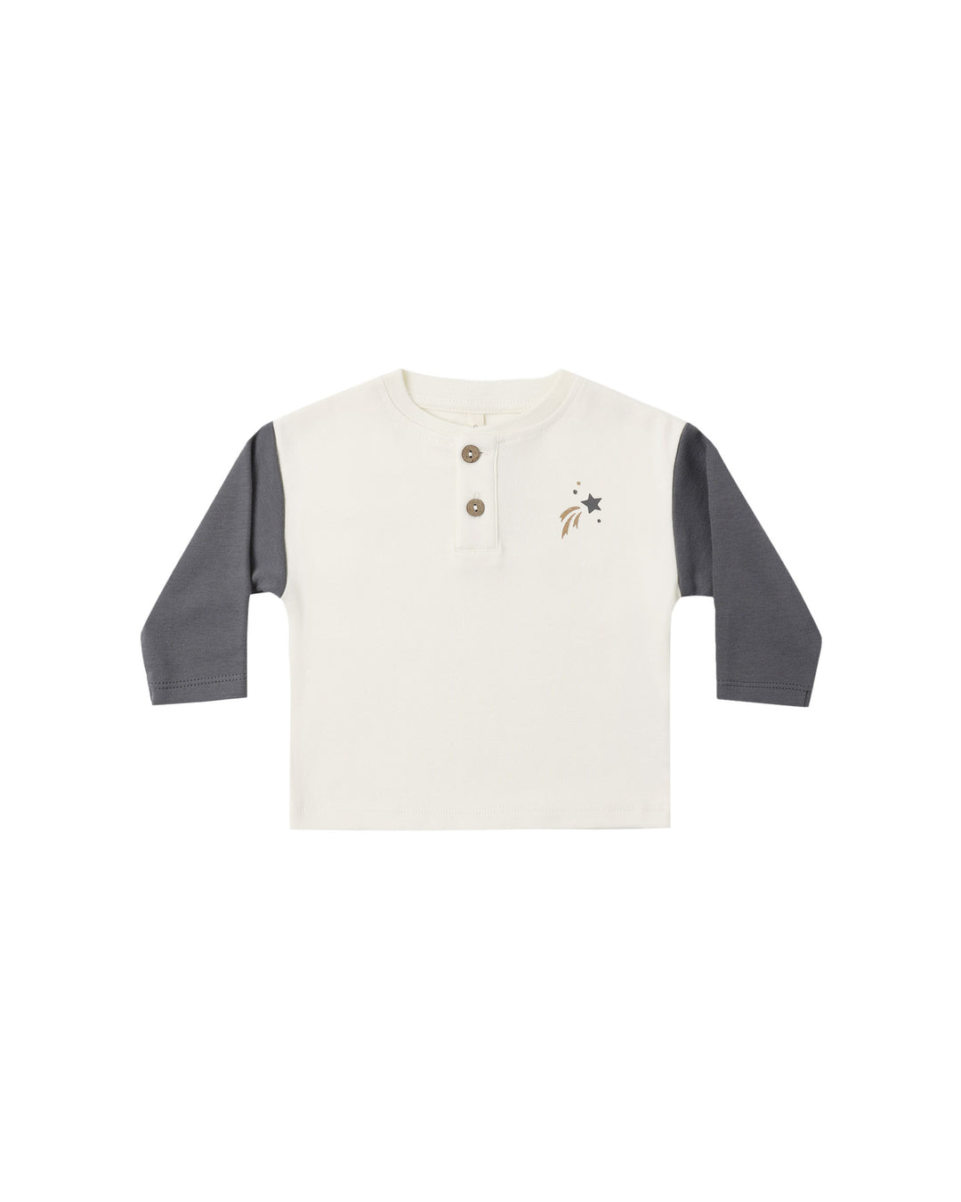 long sleeve henley tee || midnight
