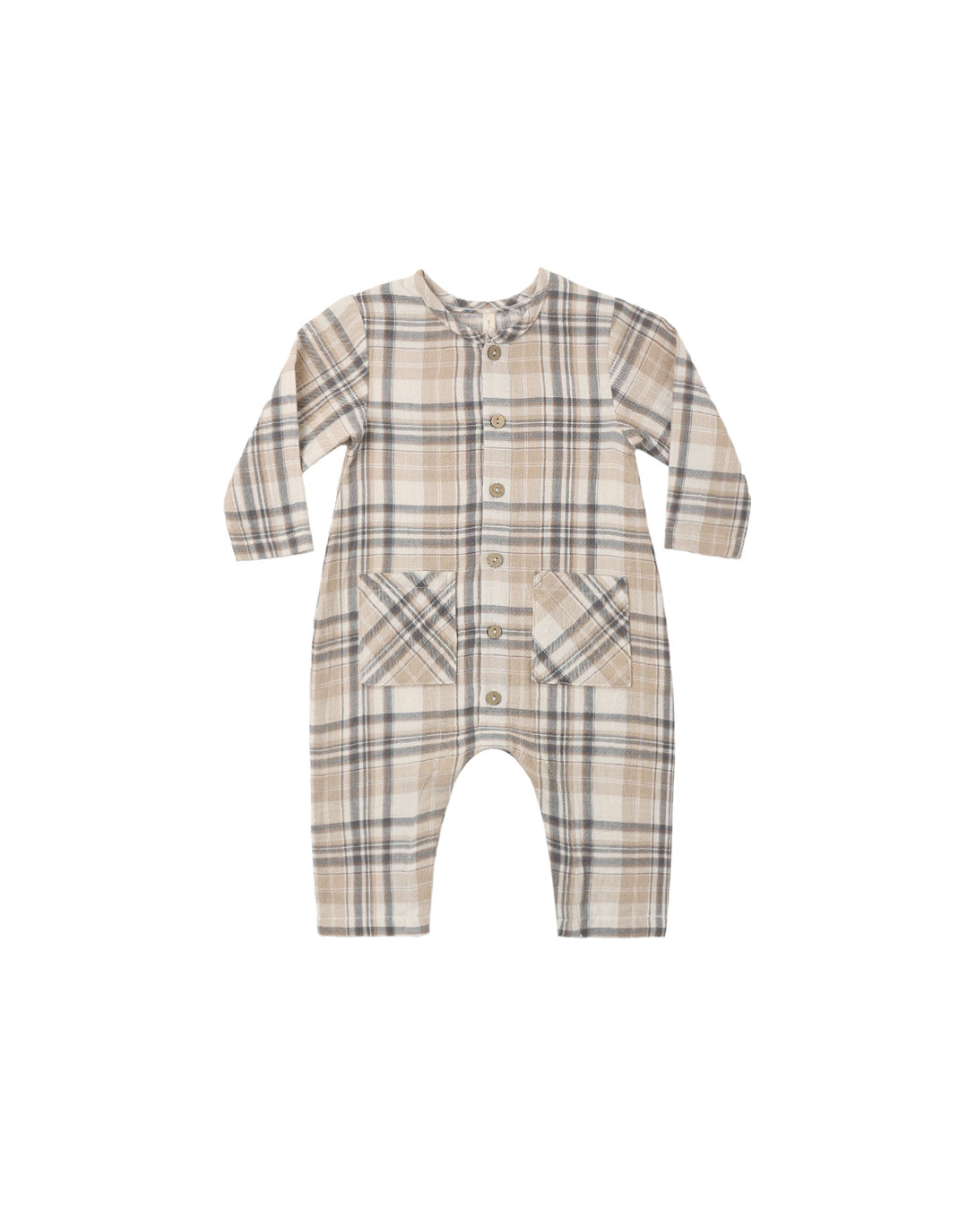 pocketed woven jumpsuit || fall plaid