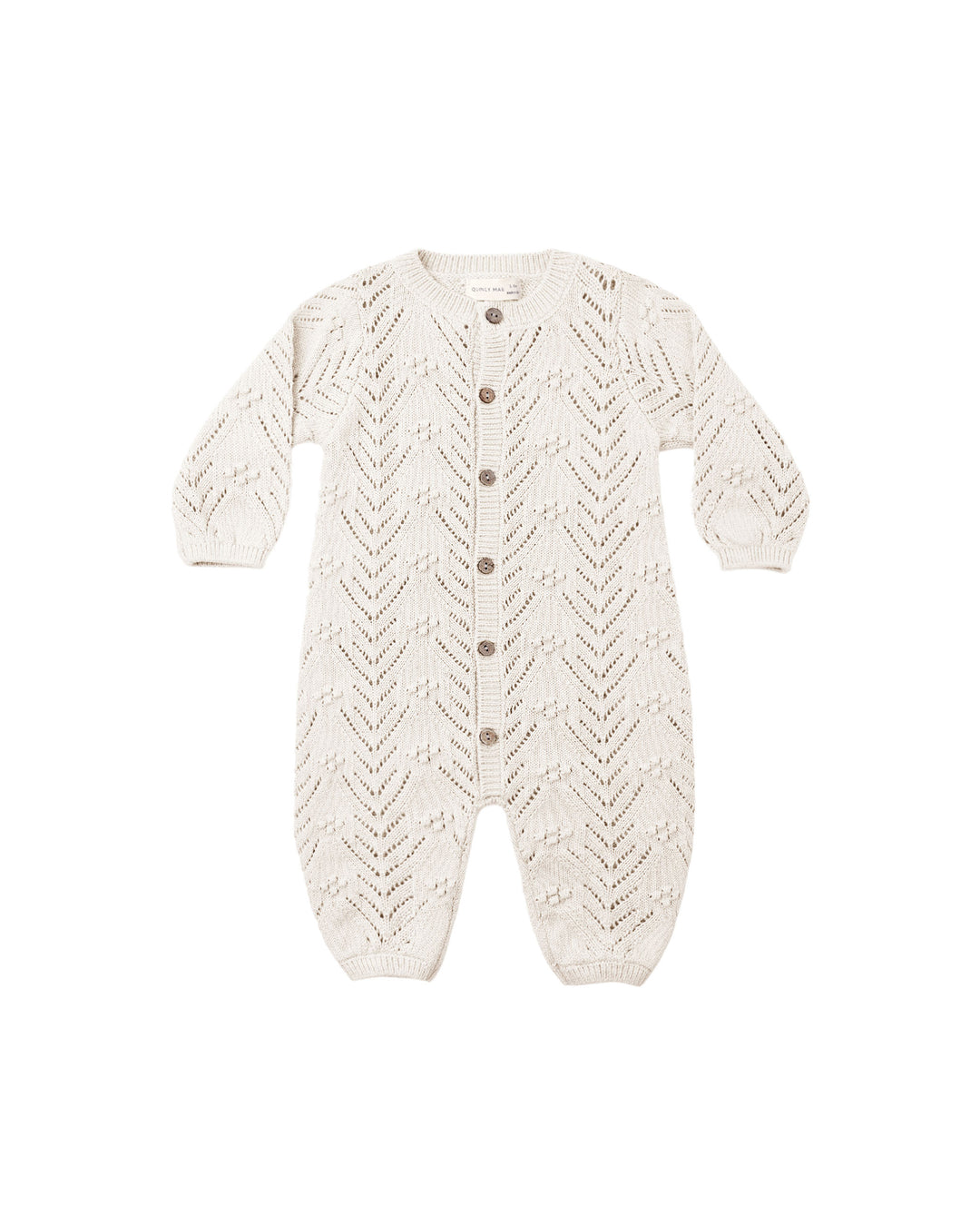 long sleeve bubble romper || heathered oatmeal