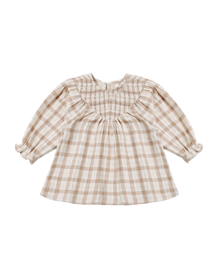 V SMOCKED DRESS || RUSTIC PLAID