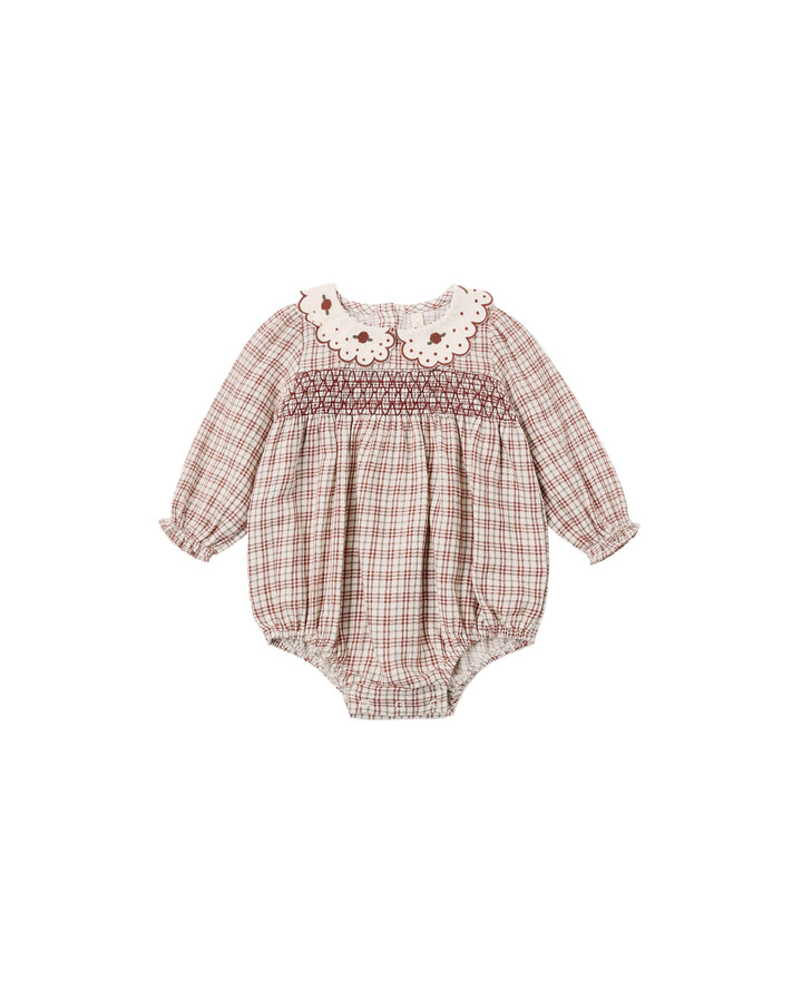 callie romper || christmas plaid
