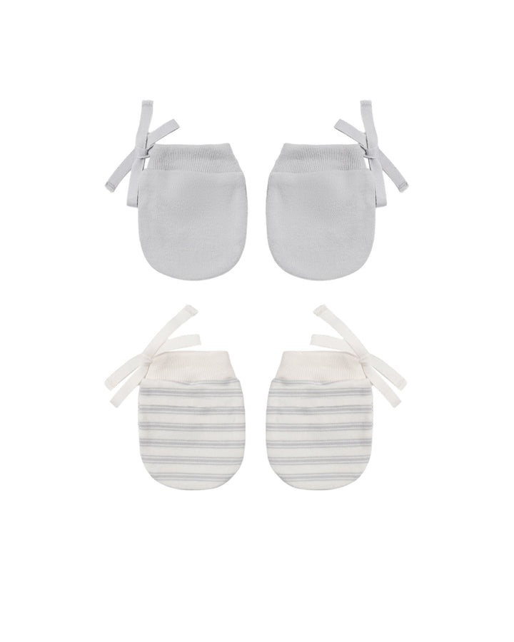NO SCRATCH MITTENS, SET OF 2 ||  CLOUD STRIPE, CLOUD