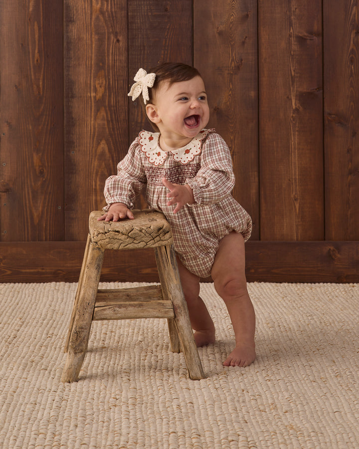 callie romper || christmas plaid