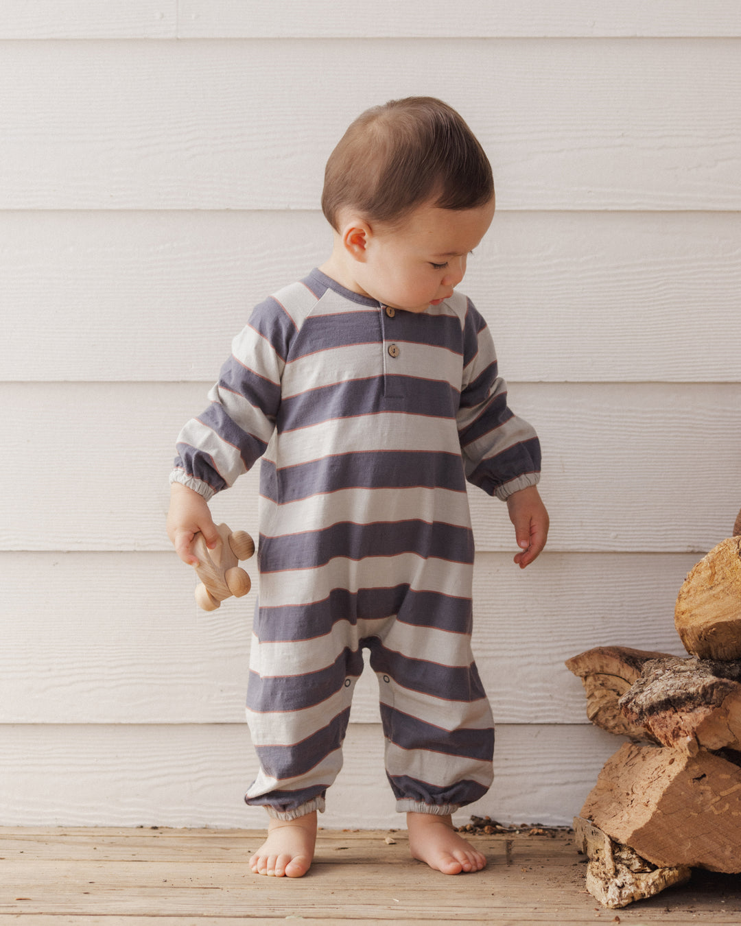 HENLEY JUMPSUIT || SAGE STRIPE