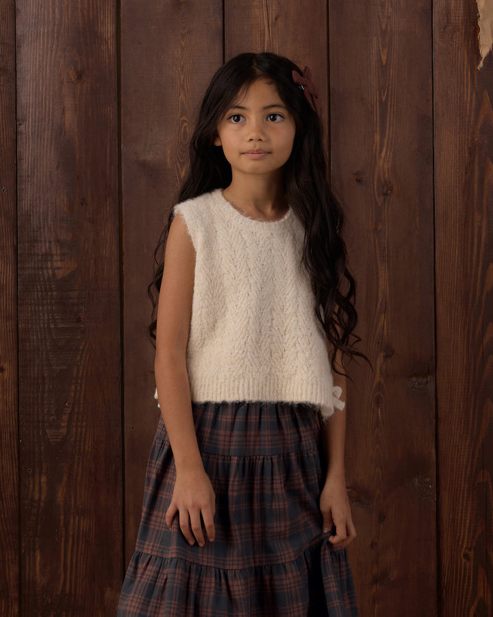 bow sweater vest || ivory