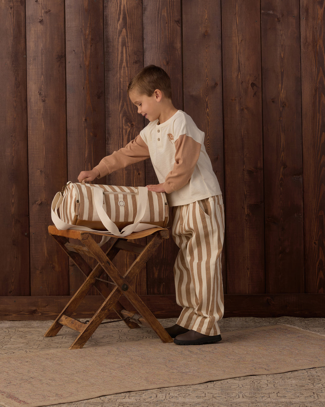 duffle bag || fawn pinstripe