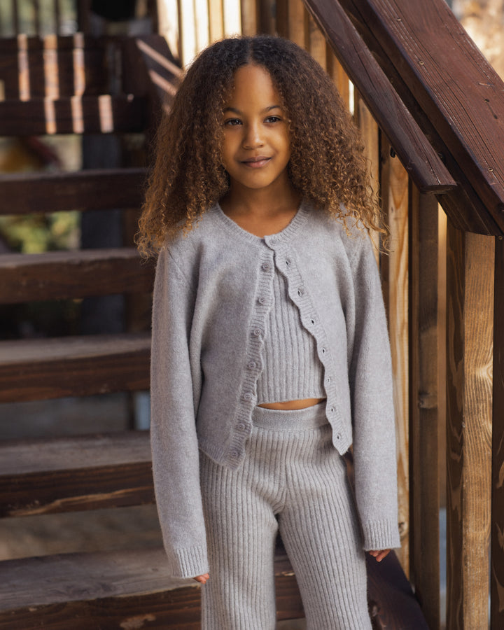 fuzzy knit lounge set || dusty blue