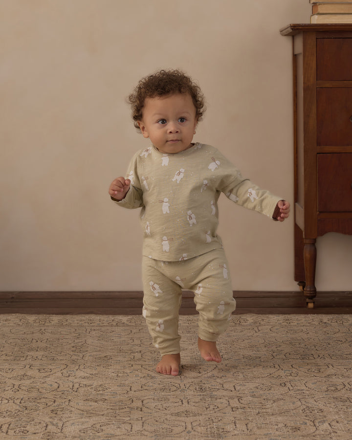 long sleeve tee + pant set || polar bears