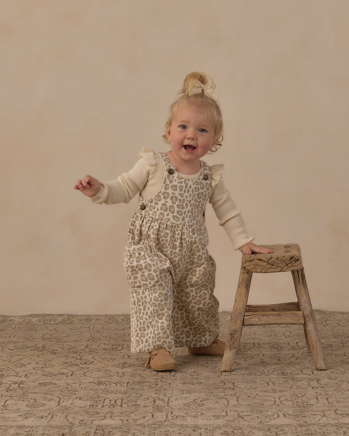 shoulder ruffle bodysuit || natural