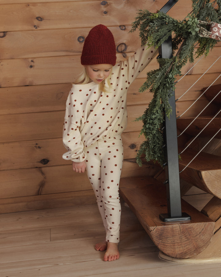spongey knit set || ruby dots