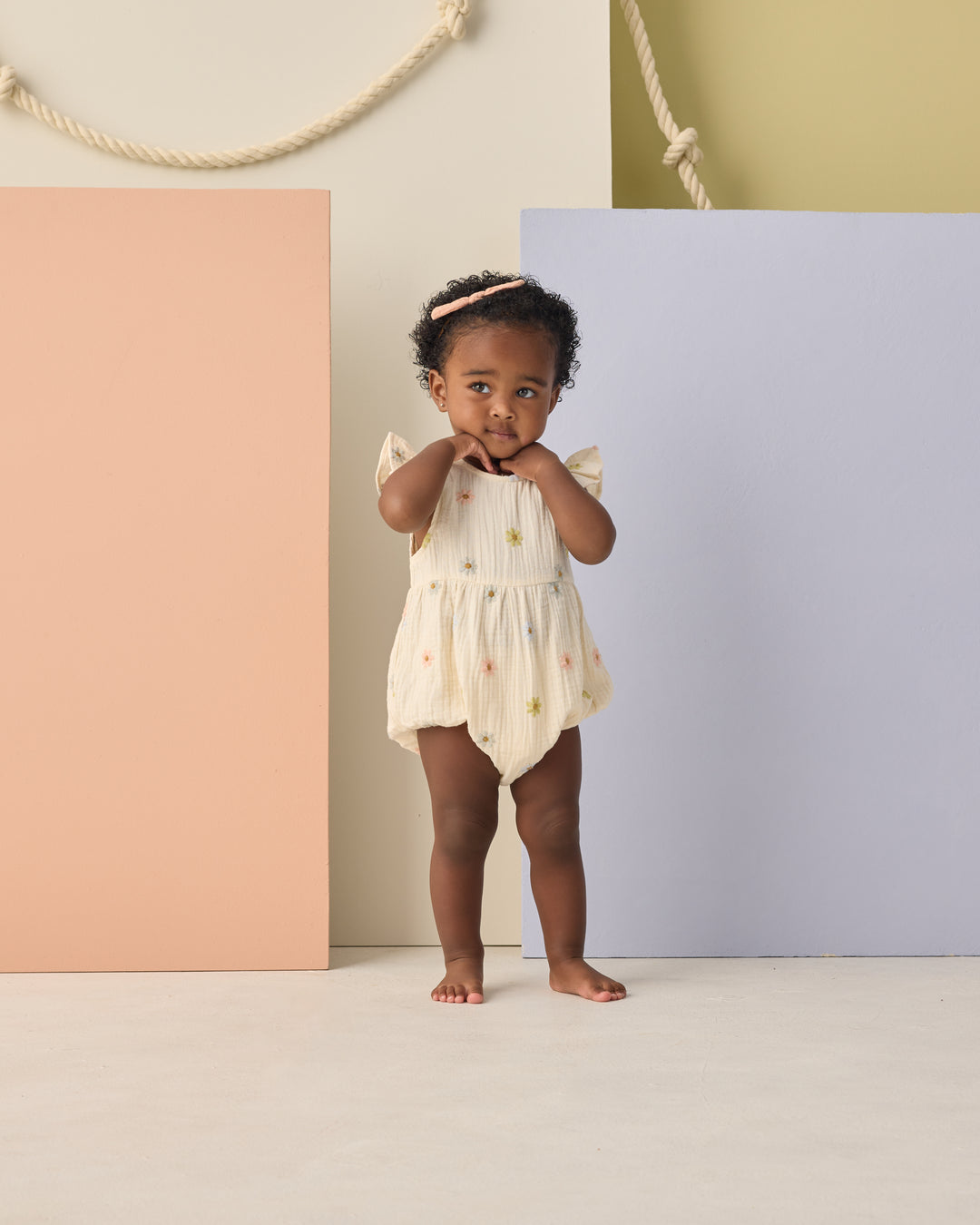 AMELIA ROMPER || EMBROIDERED DAISIES
