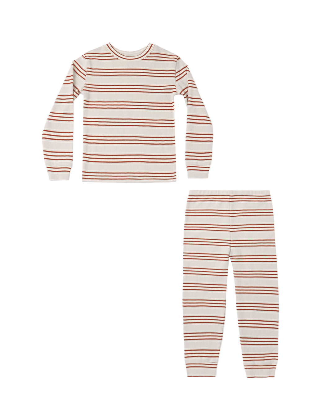 organic long sleeve pajama set || holiday stripe