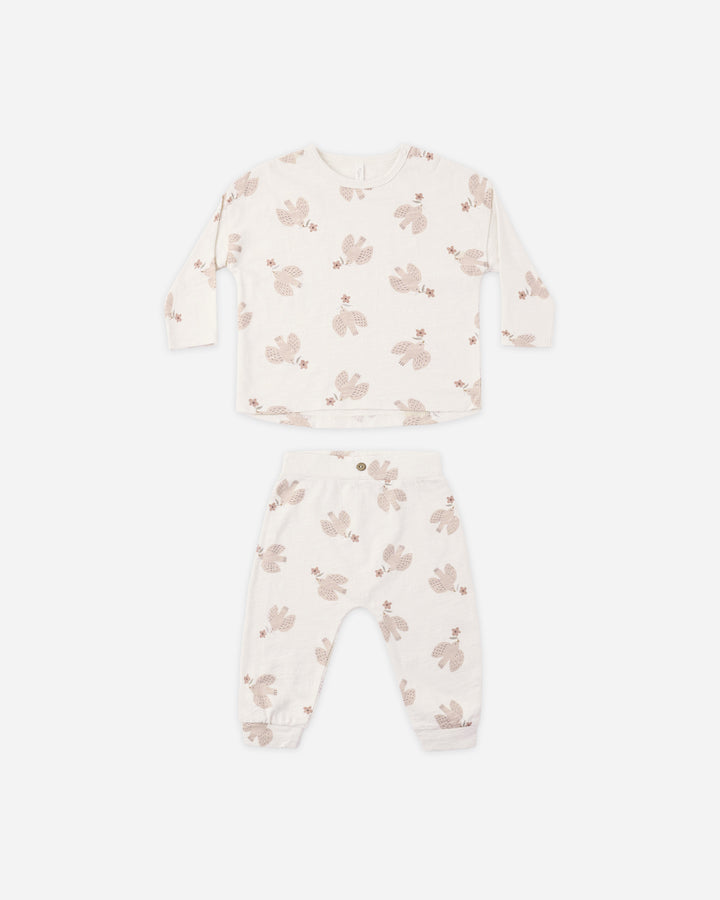 long sleeve tee + pant set || sparrows