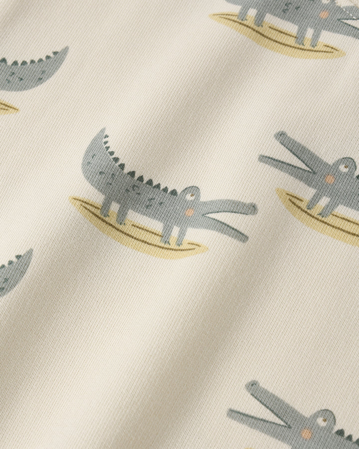 RELAXED BUBBLE ROMPER || ALLIGATORS