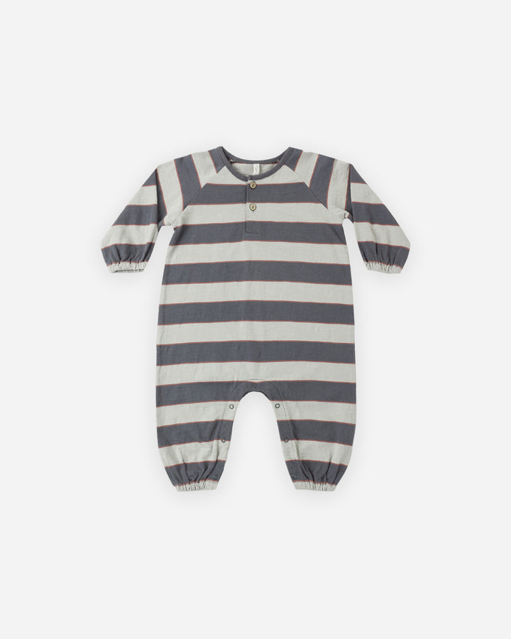 HENLEY JUMPSUIT || SAGE STRIPE