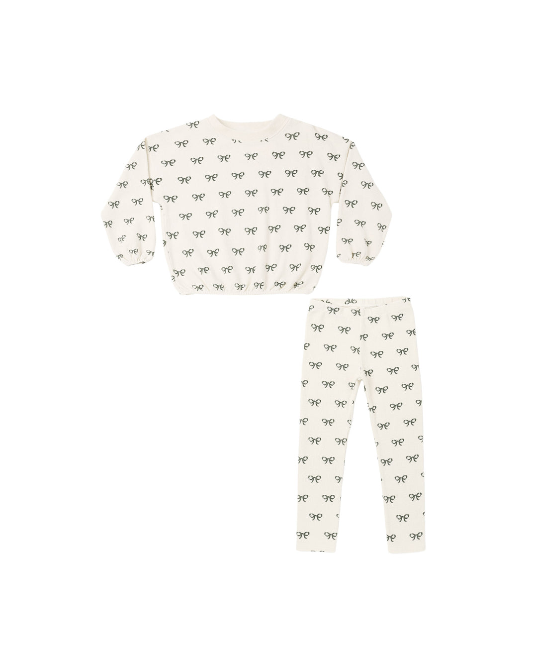 spongey knit set || evergreen bows