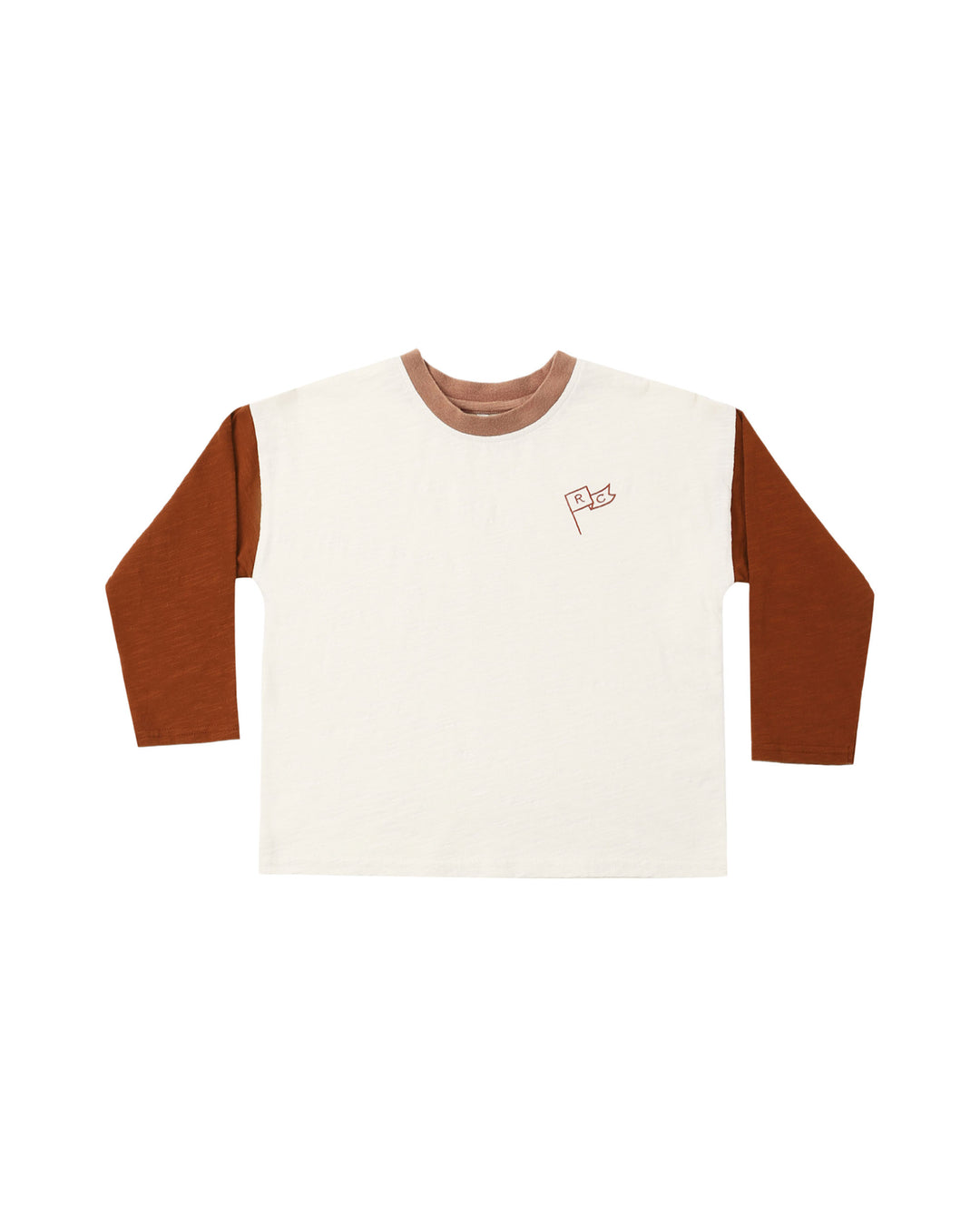 camden long sleeve tee || brick color block