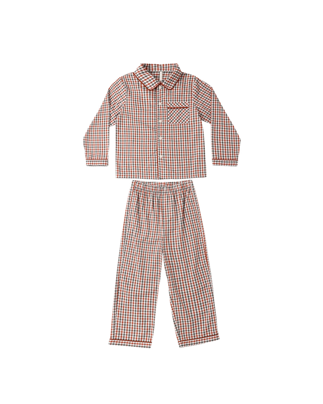 long sleeve pajamas || holiday gingham
