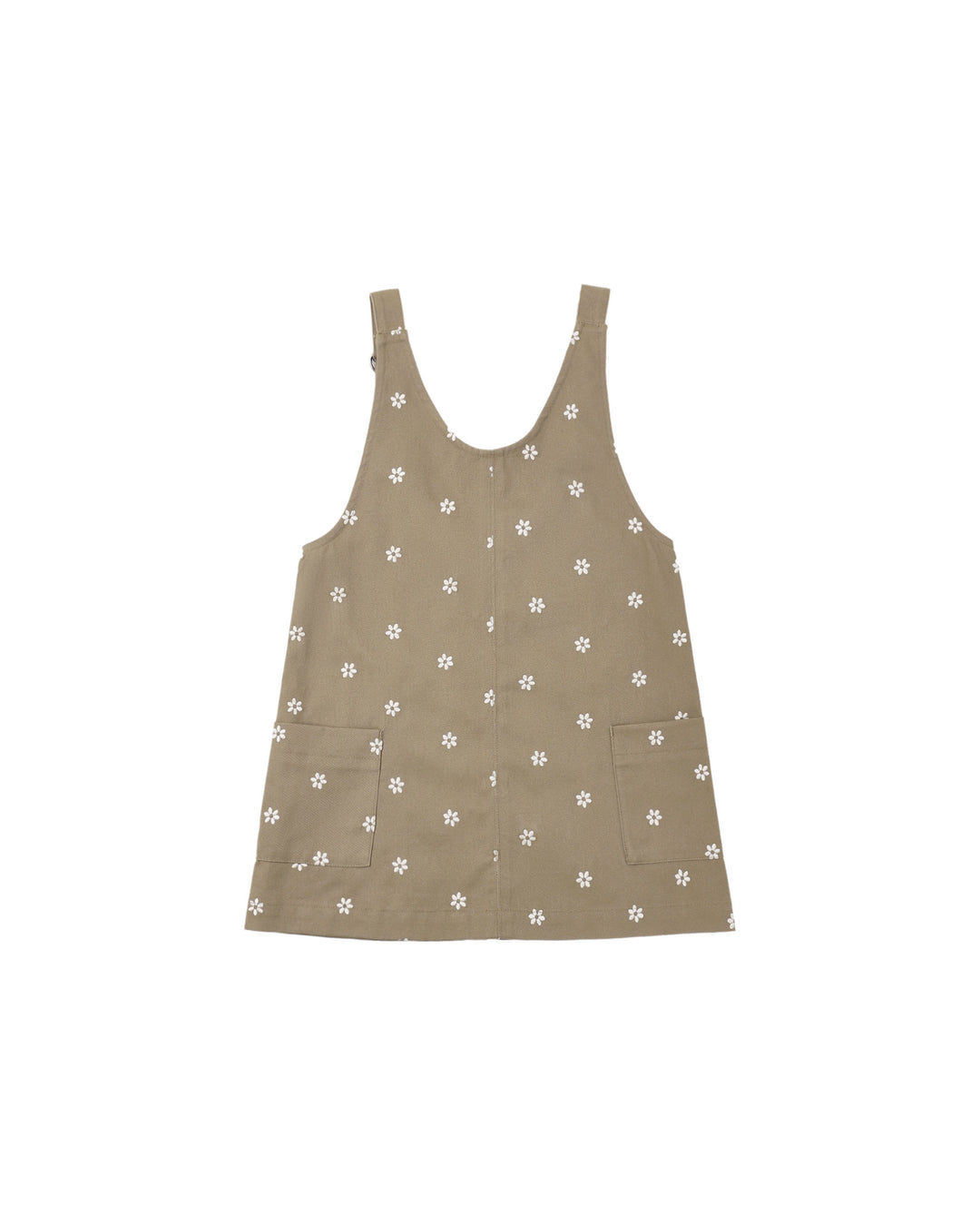 v-neck overall dress || embroidered daisies
