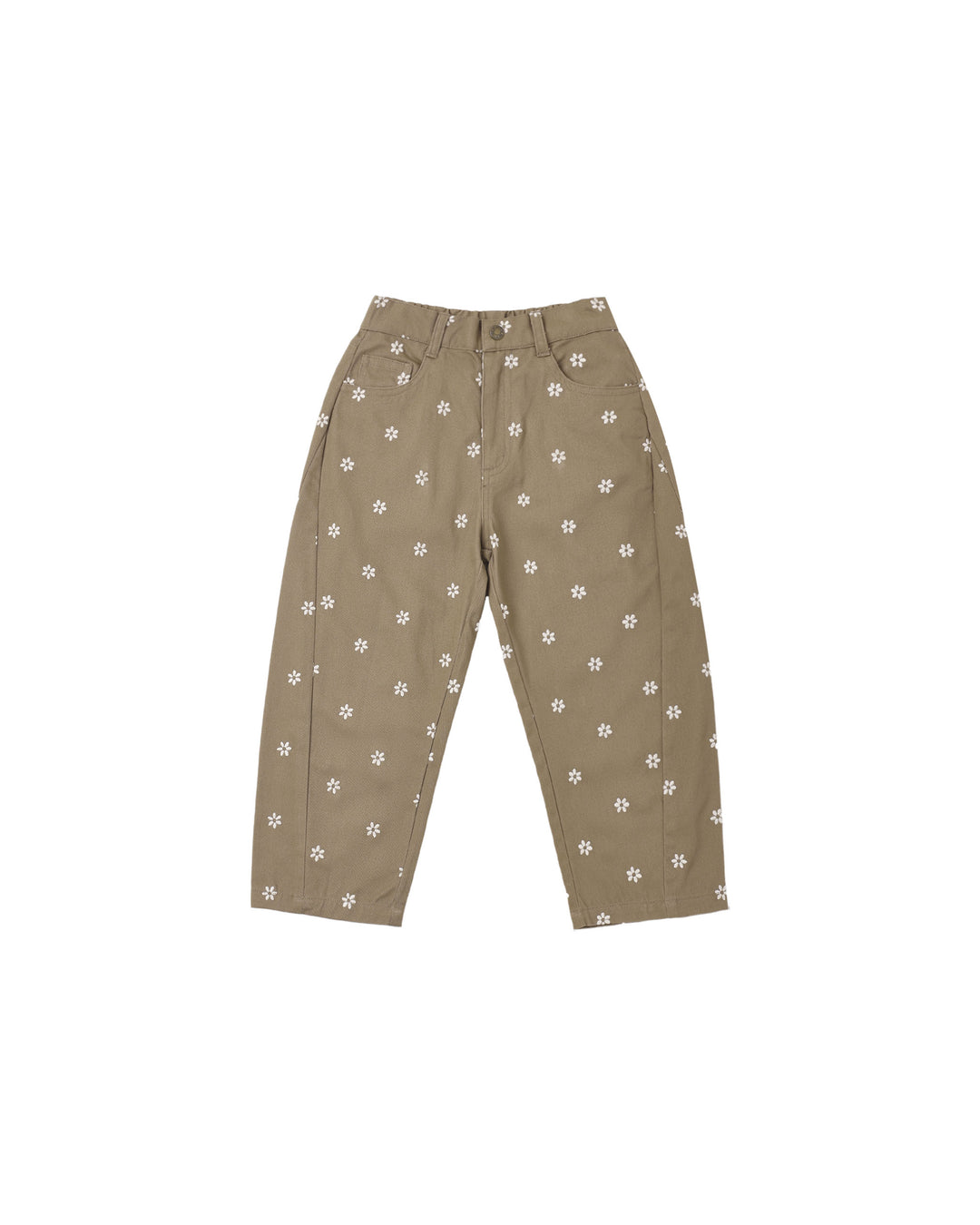 barrel pant || embroidered daisies
