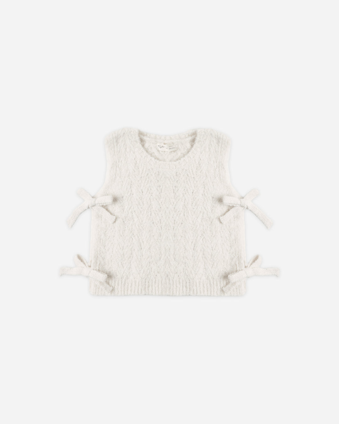 bow sweater vest || ivory