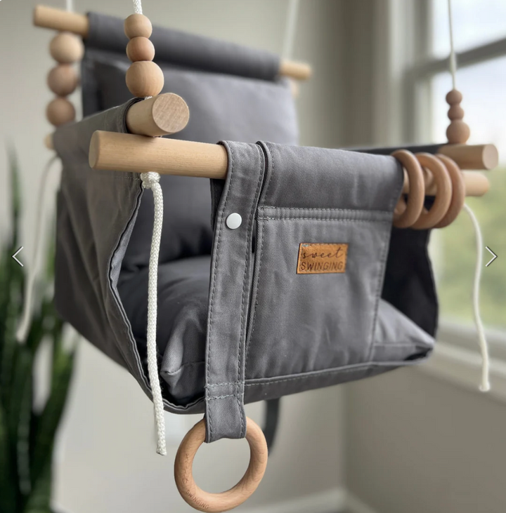 DELUXE INDOOR HIGH BACK SWING || GRAY