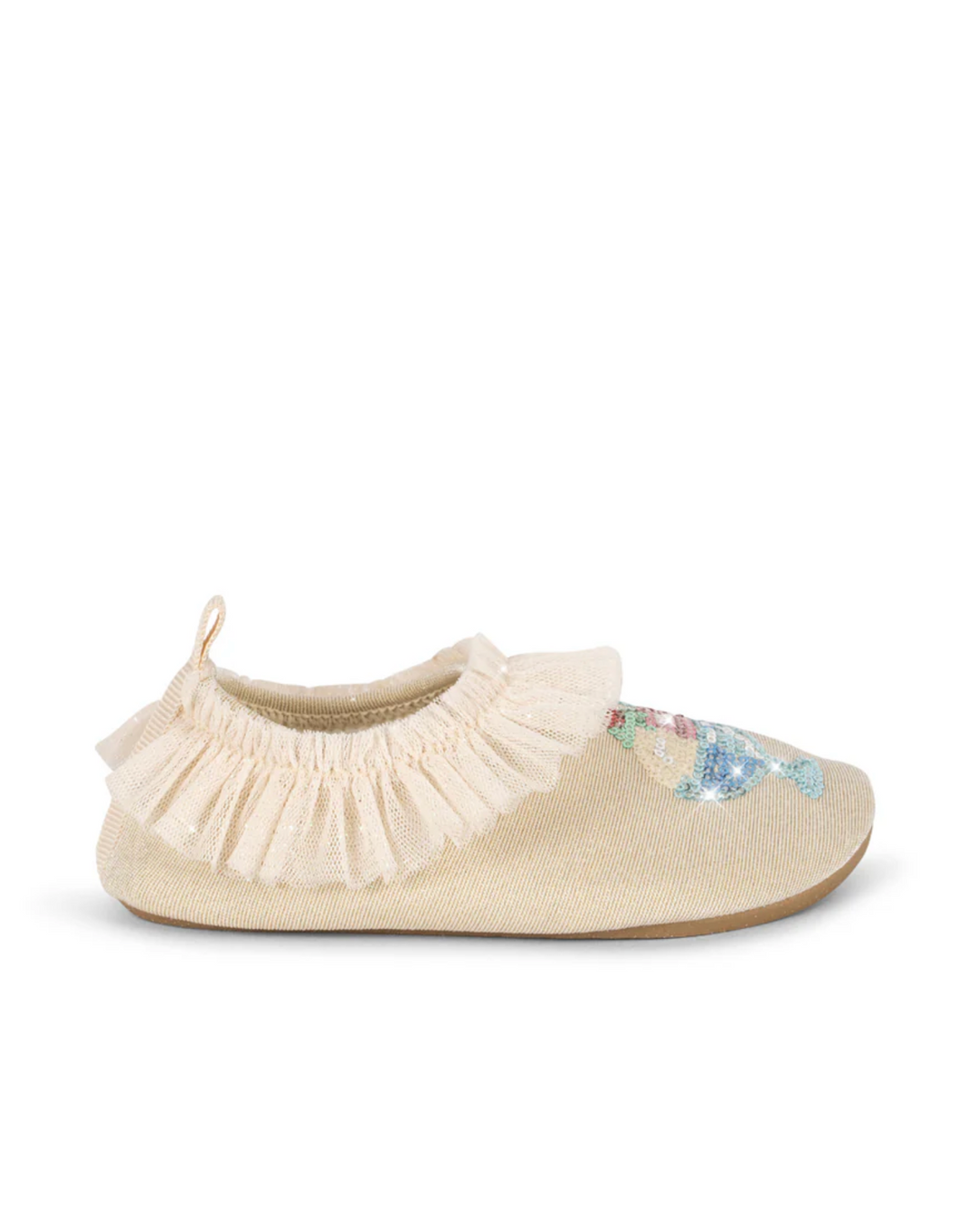 AMANDINE FRILL SWIM SHOES || ROSEWATER