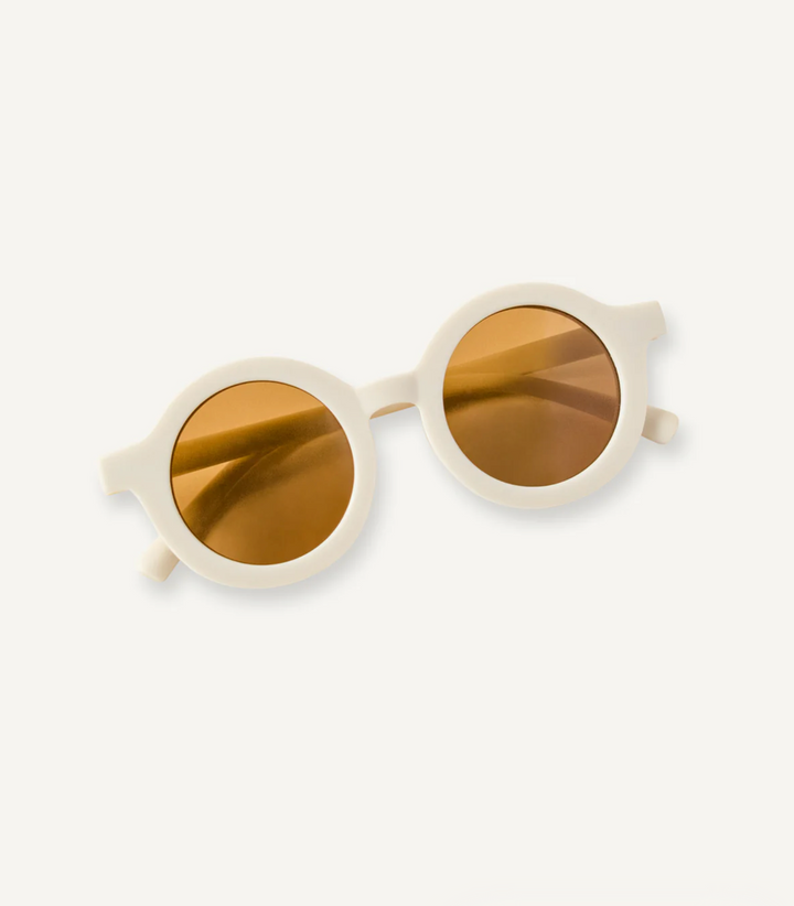 toddler round sunglasses || white