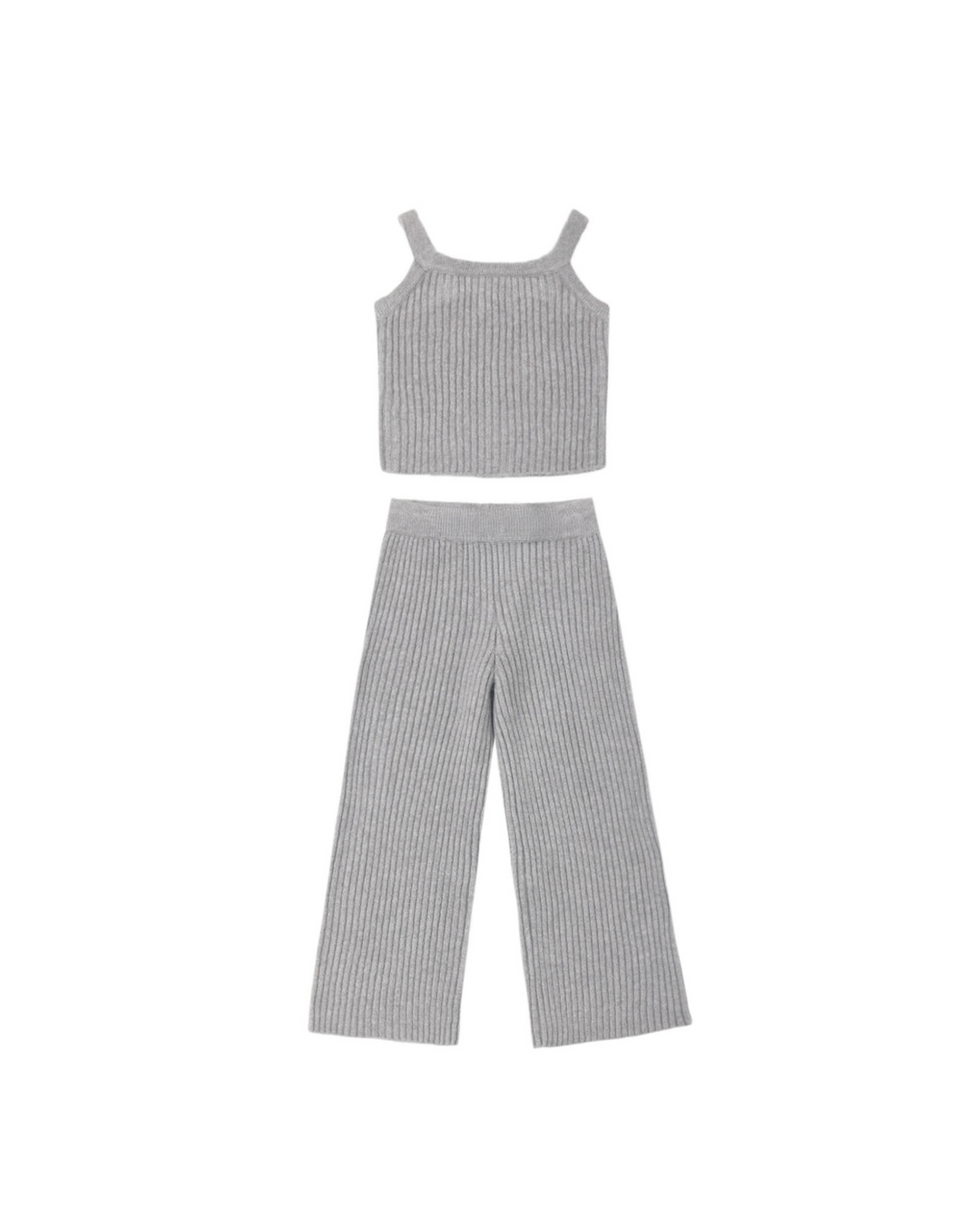 fuzzy knit lounge set || dusty blue