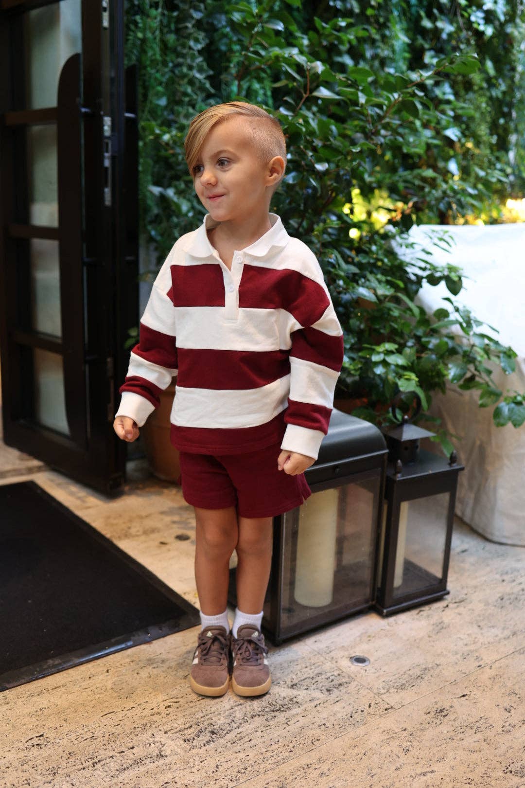 terry shorts || deep cranberry