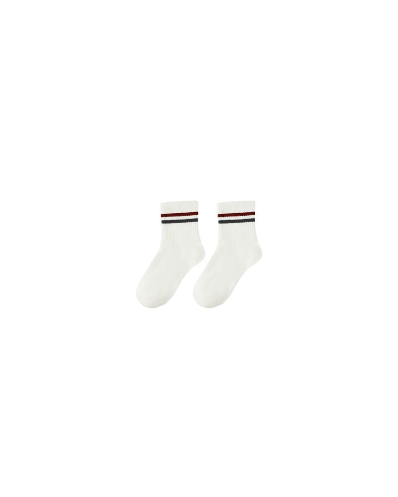 STRIPE SOCKS, 2-PACK || IVORY, NAVY