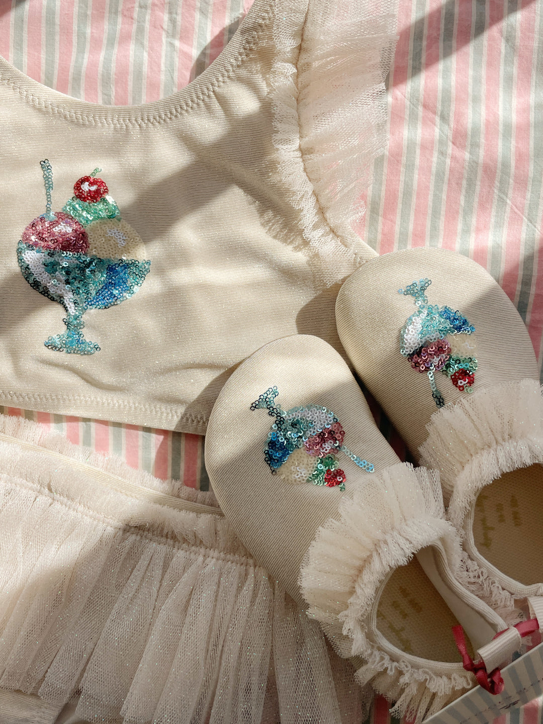 AMANDINE FRILL SWIM SHOES || ROSEWATER