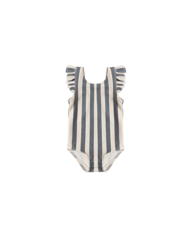SCOOP BACK ONE-PIECE SWIMSUIT || RETRO OCEAN STRIPE