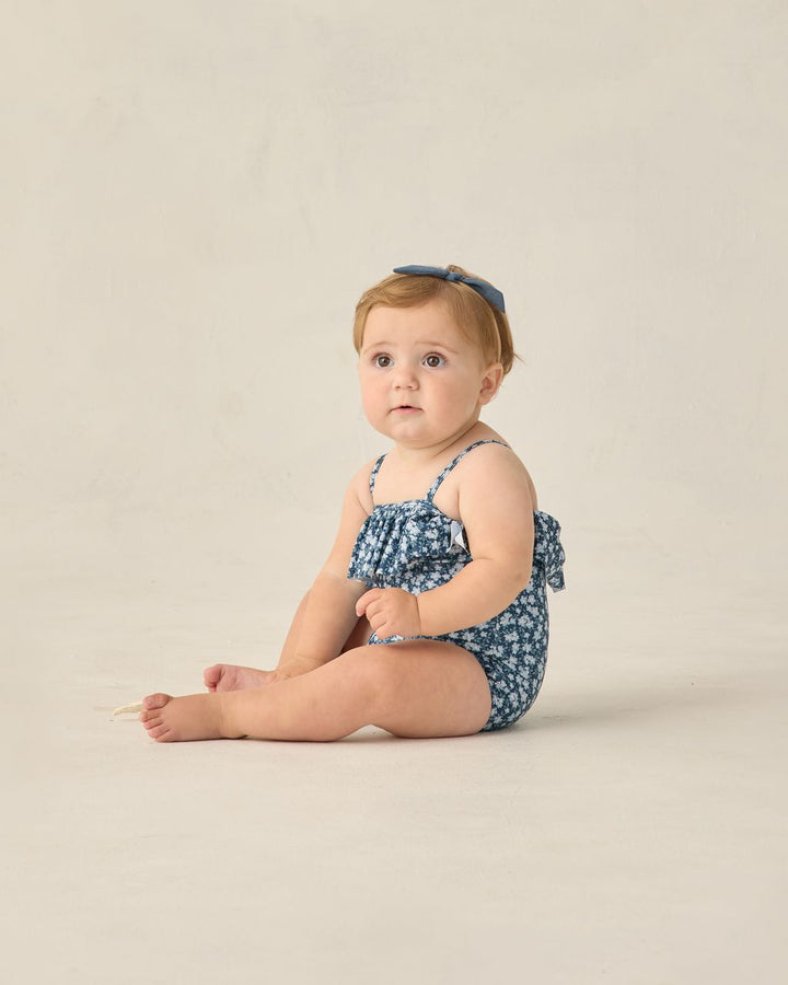 RUFFLE ONE-PIECE || NAVY FLORAL