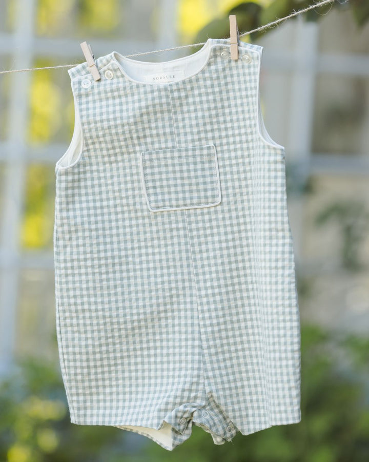 GEORGIE ROMPER || EUCALYPTUS CHECK