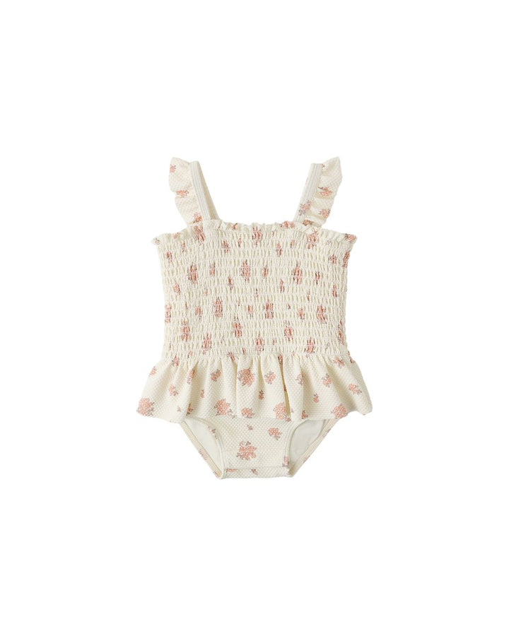 SMOCKED ONE-PIECE SWIMSUIT || GARDEN ROSE