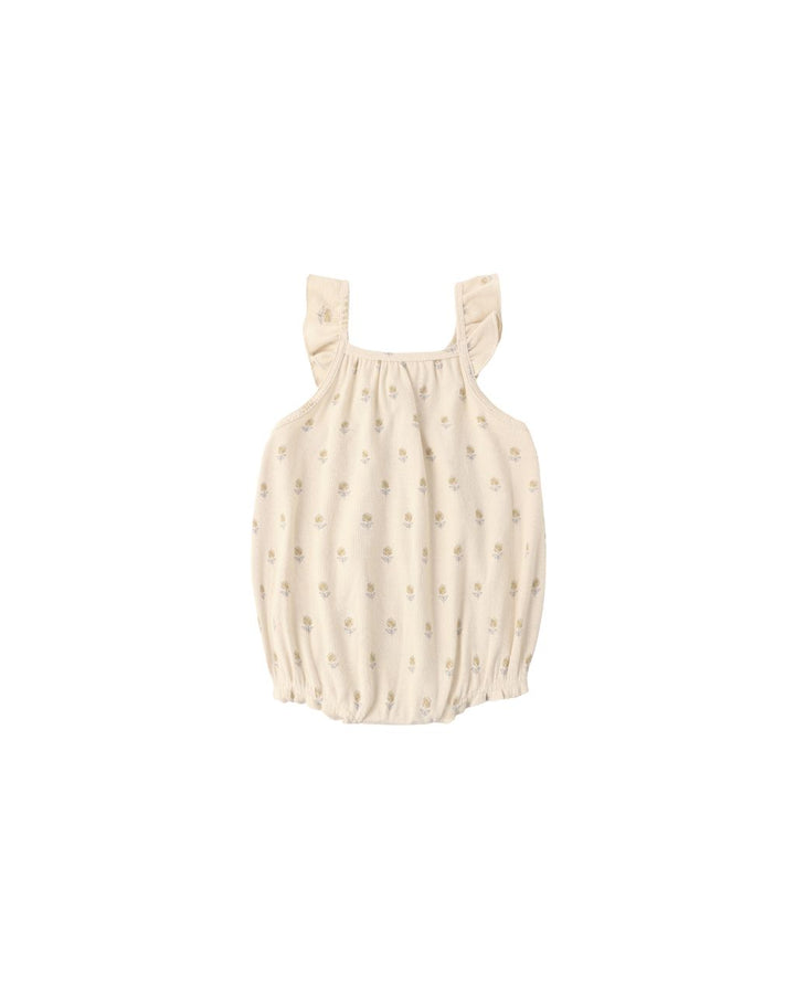RIBBED RUFFLE ROMPER || BUTTERCUP