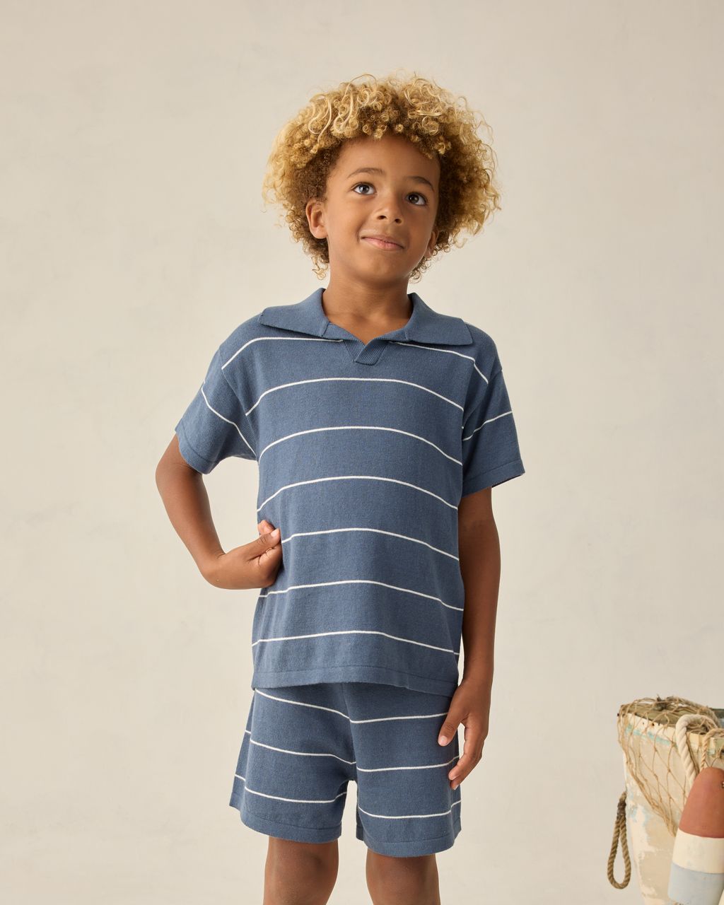 CHANDLER KNIT SHORT || NAVY STRIPE