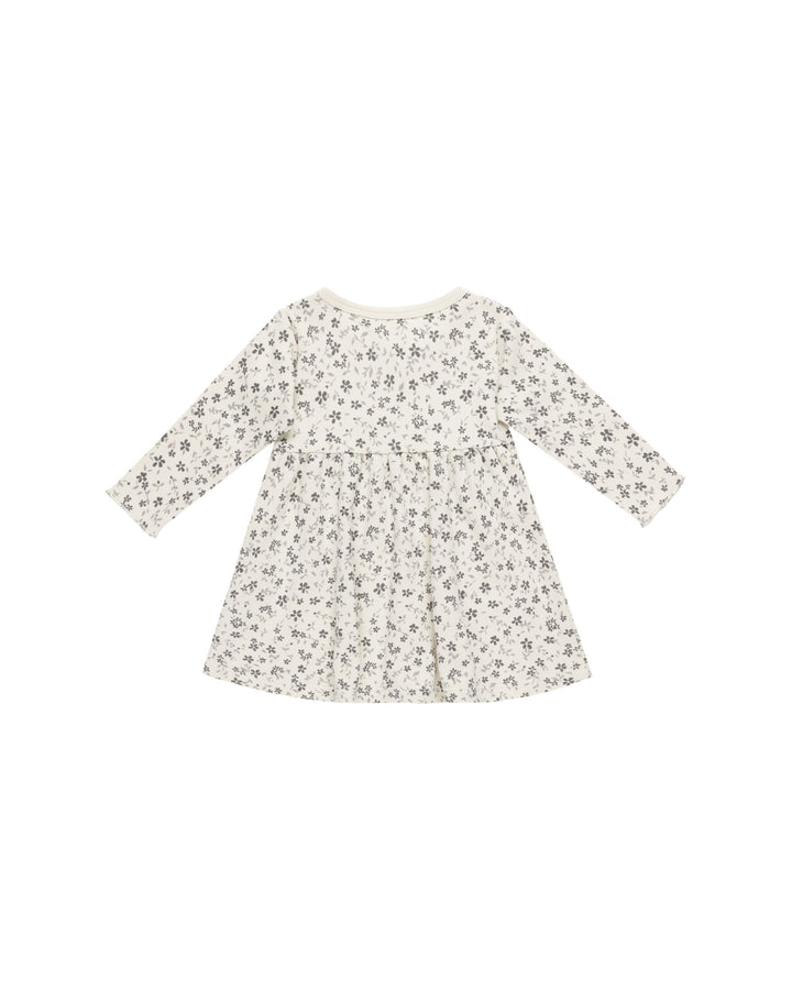 LONG SLEEVE BABY DRESS || BLUE FLORAL