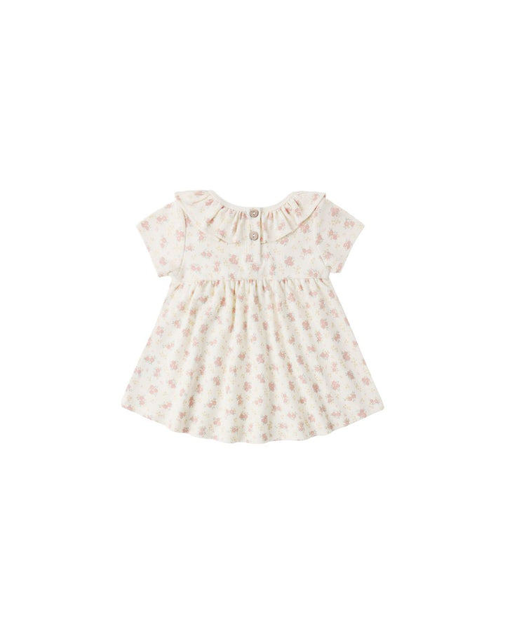 RUFFLE COLLAR JERSEY DRESS || FLOWER FIELD