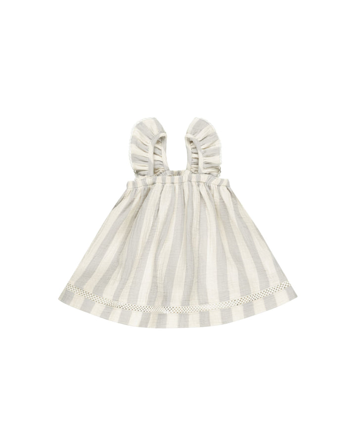 RUFFLED TANK DRESS || SKY STRIPE