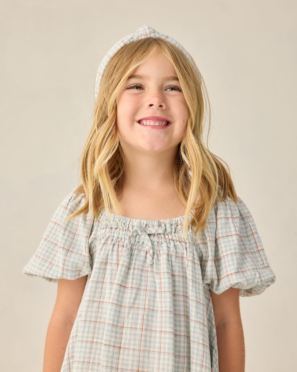 KNOTTED HEADBAND || LIGHT BLUE PLAID