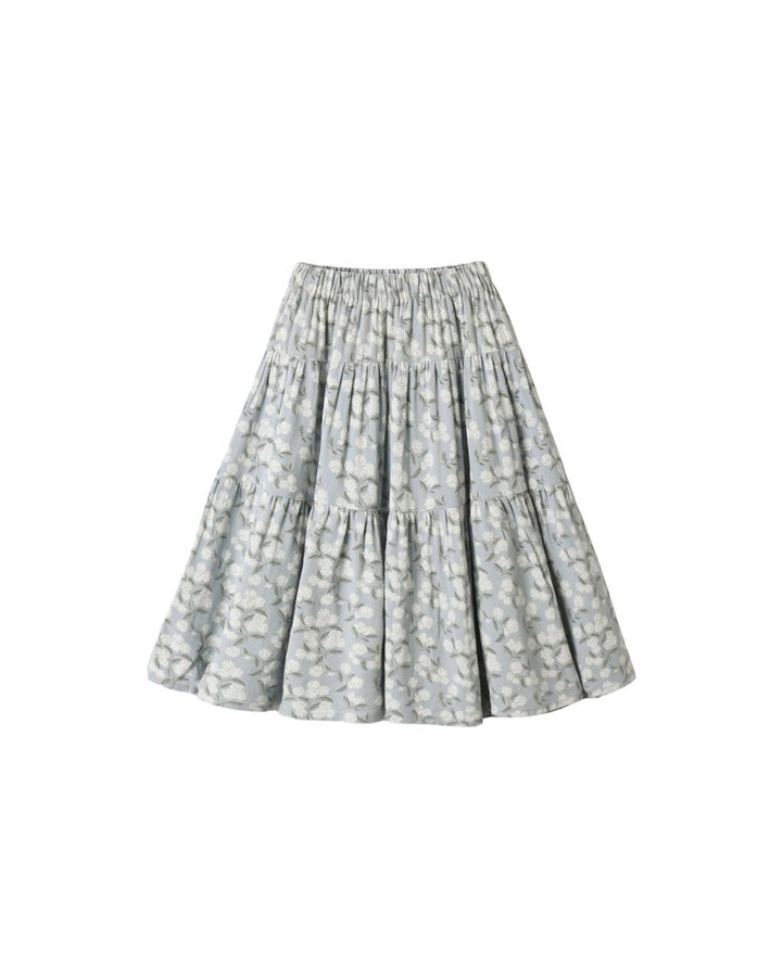 TIERED MIDI SKIRT || HYDRANGEA