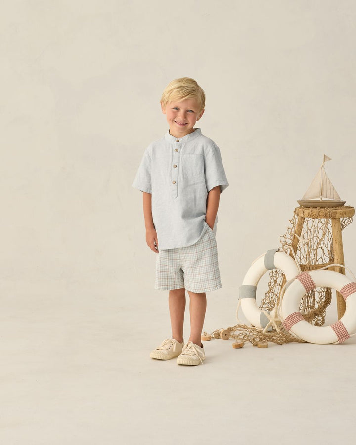 PERRY SHORT || LIGHT BLUE PLAID