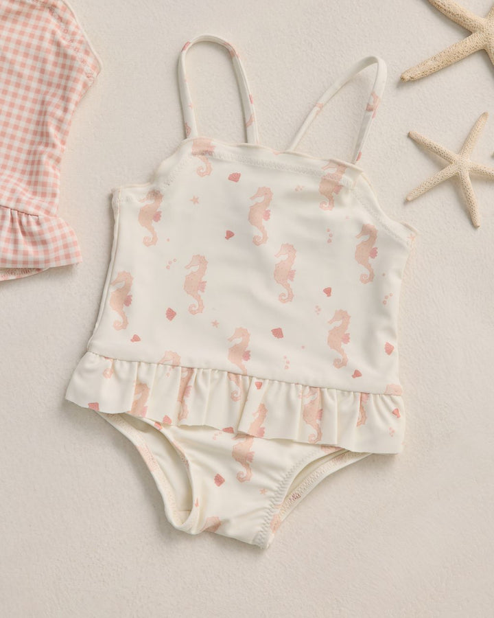 TORI SKIRTED ONE-PIECE || SEAHORSES