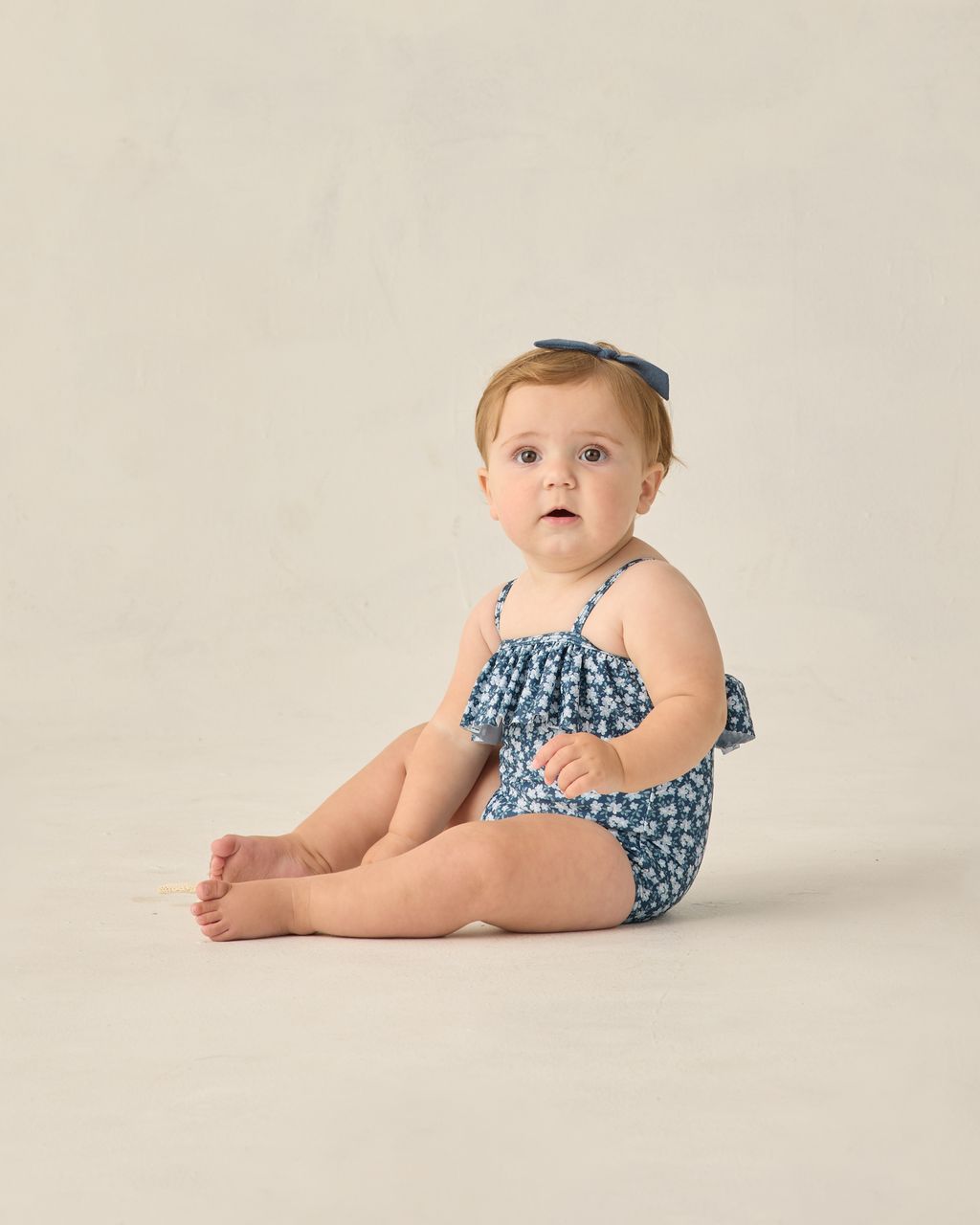 RUFFLE ONE-PIECE || NAVY FLORAL